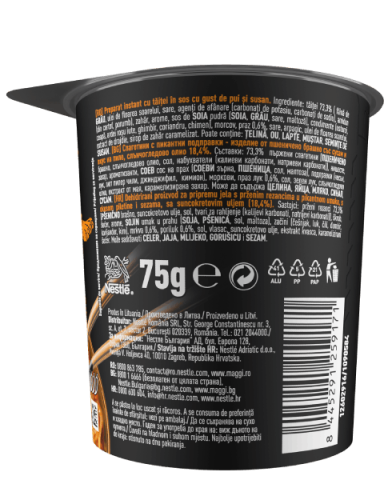 MAGGI Saucy Noodles, инстант тестенини во зачинет сос со вкус на пилешко месо и сусам, чаша, 75 gr_BOP