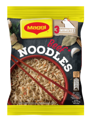 MAGGI Noodles, инстант тестенини со вкус на говедско месо, кесичка 59,2 gr_FOP